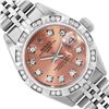 Image 1 : Rolex Ladies Stainless Steel Salmon Diamond Date Wristwatch 26MM