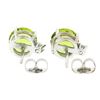 Image 3 : NEW 14k White Gold 2.86 ctw Round Green Peridot w/ Diamond Accent Stud Earrings