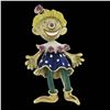Image 5 : Vintage Martin 18K Gold 0.32 ctw Ruby Detailed Enamel Girl Clown Pin Brooch