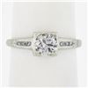 Image 8 : Antique Platinum 0.60 ctw Old European Cut Diamond Floral Work Engagement Ring