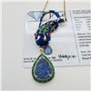 Image 1 : 5.82 ctw Carved Tanzanite, 0.42 ctw Emerald, 0.13 ctw Emerald & 0.16 ctw Ruby 9K