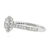 Image 4 : New 14k White Gold 1.59 ctw GIA Round Diamond w/ Halo Classic Engagement Ring