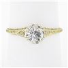 Image 2 : Antique Edwardian 14K Gold GIA 0.78 ctw European Diamond Solitaire Engagement Ri