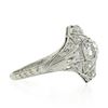 Image 5 : Antique Edwardian Platinum European Diamond Milgrain Engraved Dome Mosaic Ring