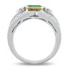 Image 4 : 0.86 ctw Emerald and 1.44 ctw Diamond 18KT White and Yellow Gold Ring