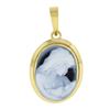 Image 5 : Vintage 18K Gold Carved Mary & Jesus Black & White Hardstone Cameo Charm Pendant