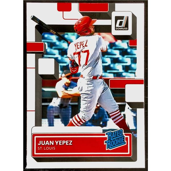 2022 DONRUSS JUAN YEPEZ ROOKIE CARD