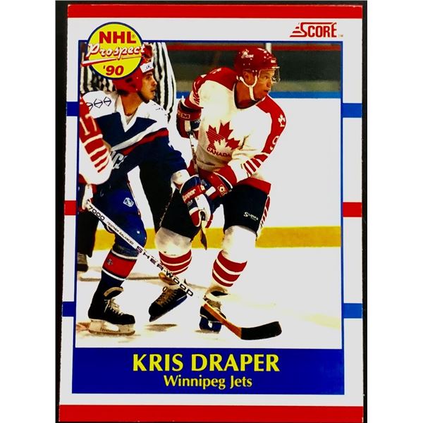 1990-91 SCORE KRIS DRAPER ROOKIE CARD