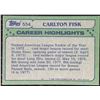 Image 2 : 1982 TOPPS CARLTON FISK (HOF)