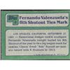 Image 2 : 1982 TOPPS FERNANDO VALENZUELA