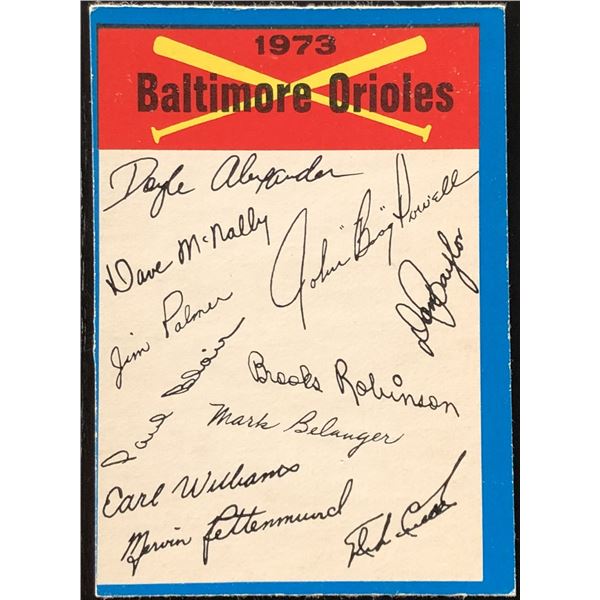 1973 O-PEE-CHEE BALTIMORE ORIOLES