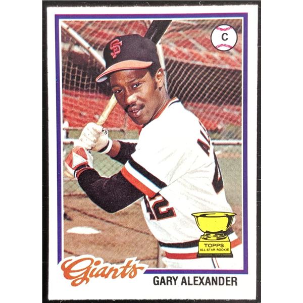 1978 O-PEE-CHEE GARY ALEXANDER ROOKIE CARD
