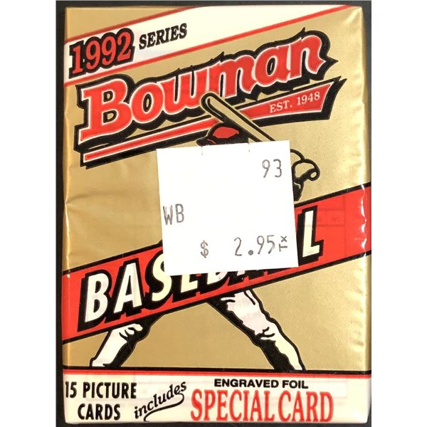 1992 BOWMAN BASEBALL FOIL PACK