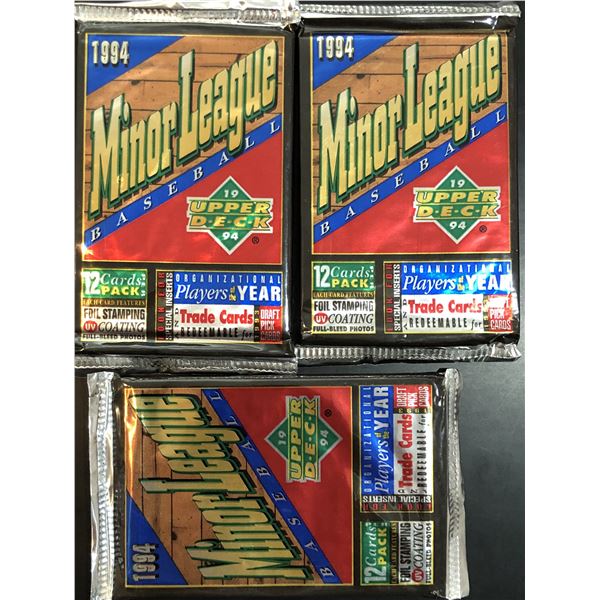 1994 UPPER DECK MINOR LEAGUE BASEBALL SEALED PACKS (3)