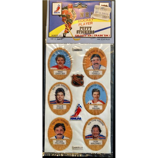 1983-84 NHL PUFFY STICKERS - BRYAN TROTTIER / MIKE GARTNER (HOF)