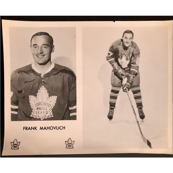 1967 TORONTO MAPLE LEAFS 8"x10" PUBLICITY PHOTO - FRANK MAHOVLICH (HOF)