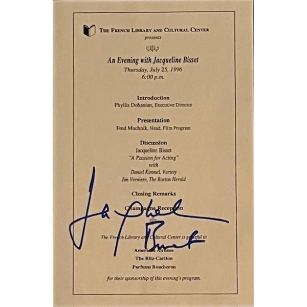 Bullit Jacqueline Bisset signed invitation