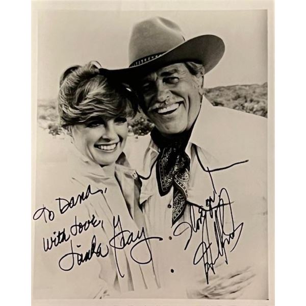 Dallas Stars Linda Gray and Howard Keel Signed Photo