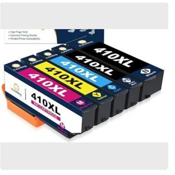 ColorKingdom 410XL Ink Cartridge Set with Black and Color Cartridges