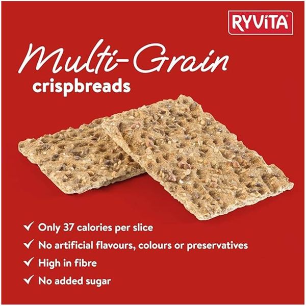 Ryvita Multi-Grain Multigrains Rye Crispbread 4 x 250g