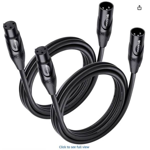Cable Matters 2-Pack Premium XLR to XLR Cables â€“ 6ft, Male to Female Microphone 