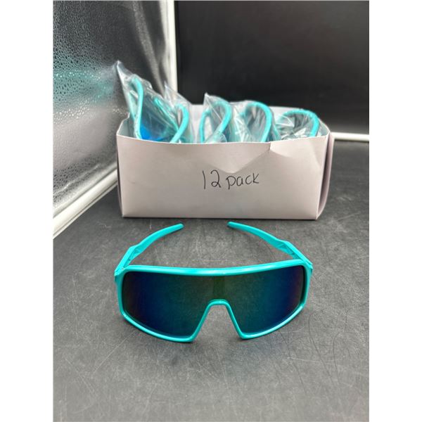 Truly brand Pack of 12 Turquoise Sunglasses with Reflective Lenses
