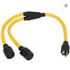 Image 1 : Power Cord Splitter, 3-Feet, 30 Amp, L14-30P to Two L14-30R