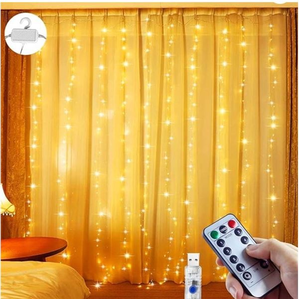 Zyrivon X004DI6WVR LED Curtain String Lights with Remote Control