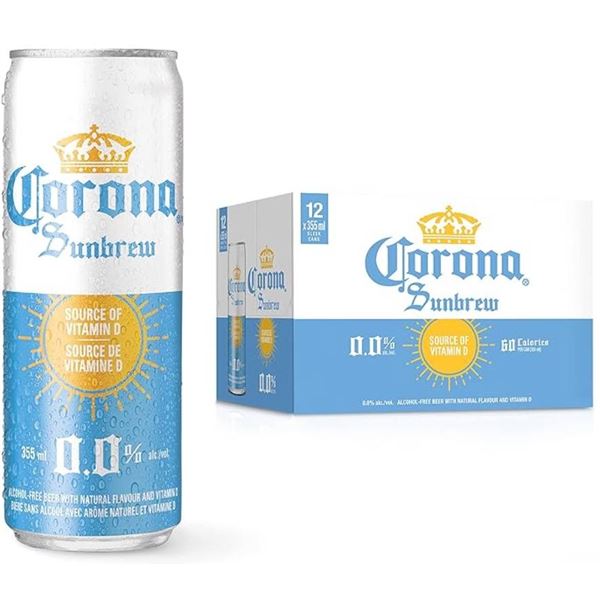 Corona Sunbrew Non-alcoholic Beer Source of Vitamin D, 355 mL Cans, 12-Count