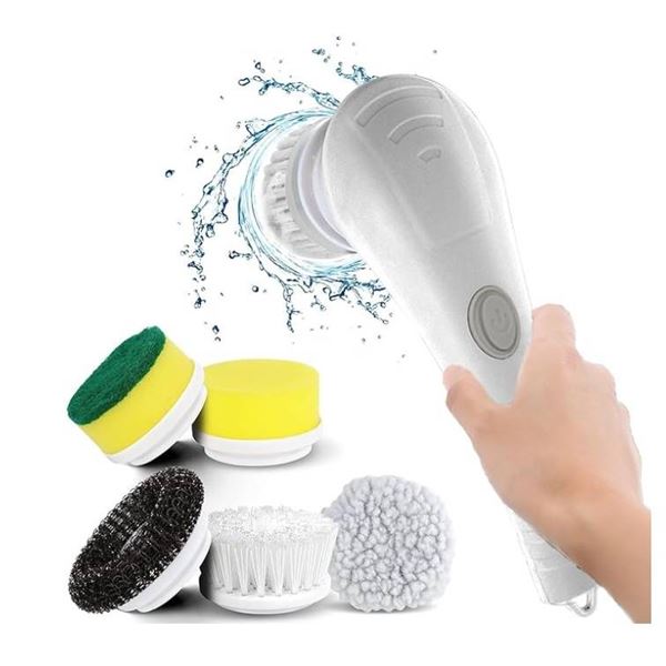 5-in-1 Electric Cleaning Brush With USB Charging and Interchangeable Heads