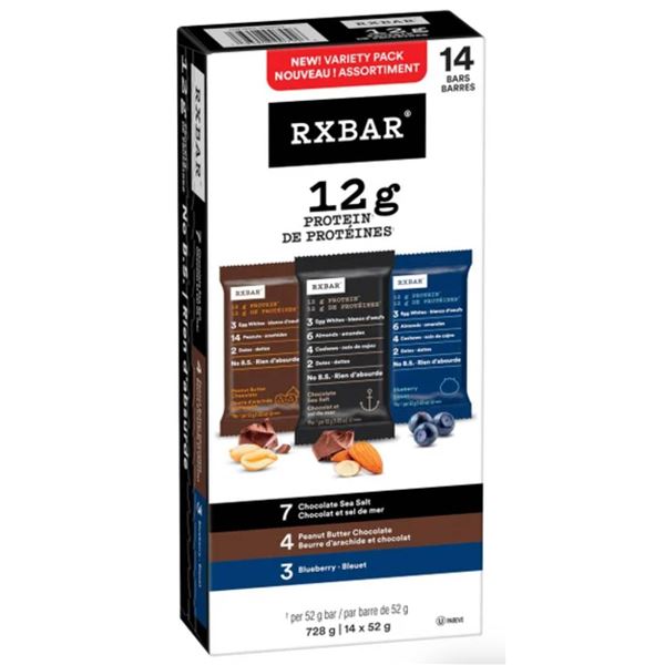 RXBAR 14 Protein Bars, 12g Protein Each, 728g Total Weight