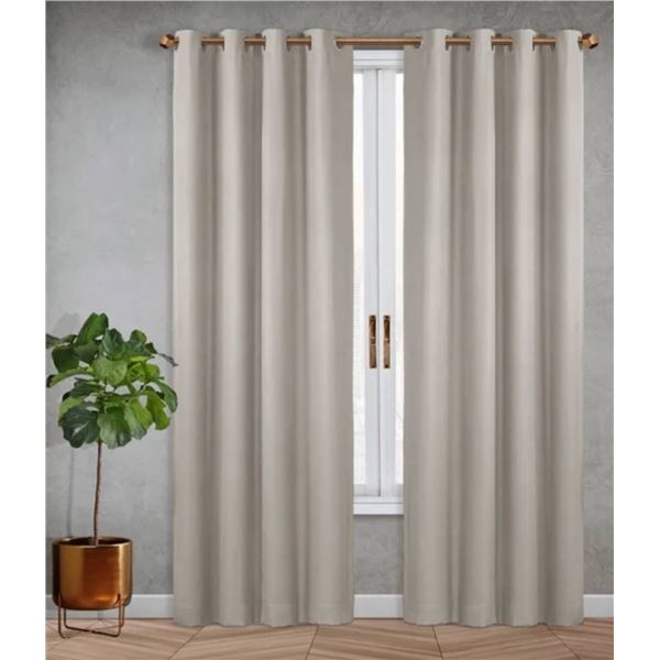 SUN+BLK Nantes Collection Blackout Curtain Panel, 2-panelÂ dimensions 52 inches by 84 inches per pan