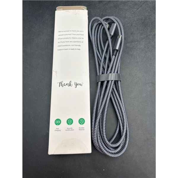 Gray Braided USB-A to USB-C Charging Cable with Adapter