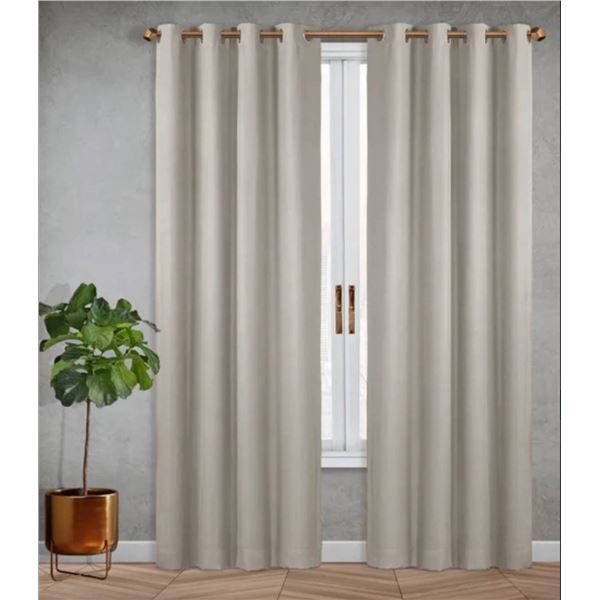 SUN+BLK Nantes Collection Blackout Curtain Panel, 2-panelÂ dimensions 52 inches by 84 inches per pan