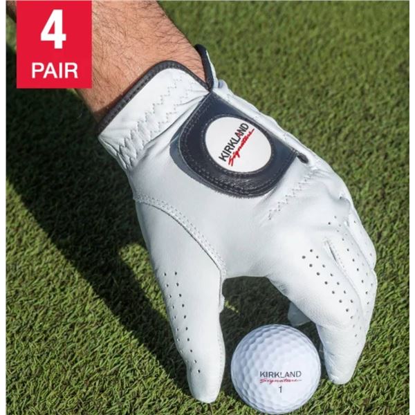Kirkland Signature Extra Large Cabretta Leather Golf Gloves 4-Pack
