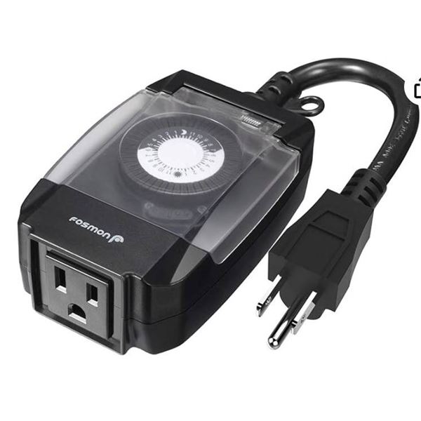 Fosmon Outdoor Timer With Mechanical Dial And Weatherproof Cover