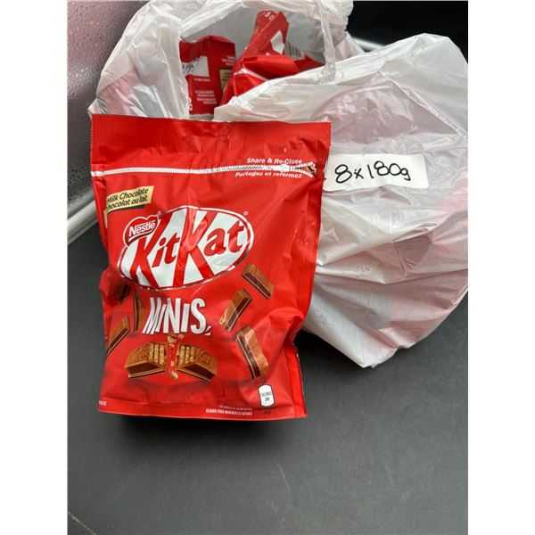 Lot of 8 Bags of KitKat Minis Milk Chocolate 180g Each