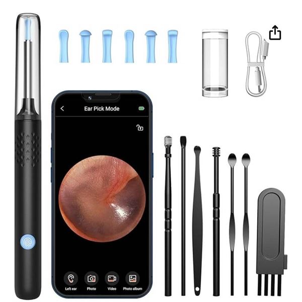 LMECHN K30 Pro Ear Cleaner With Camera, 5V Input, Black