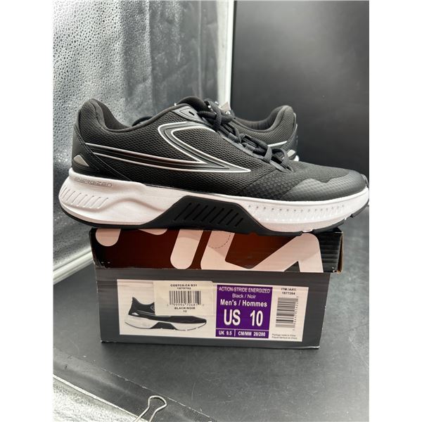 Fila Menâ€™s Athletic Shoes, Size US 10, Black/White Design