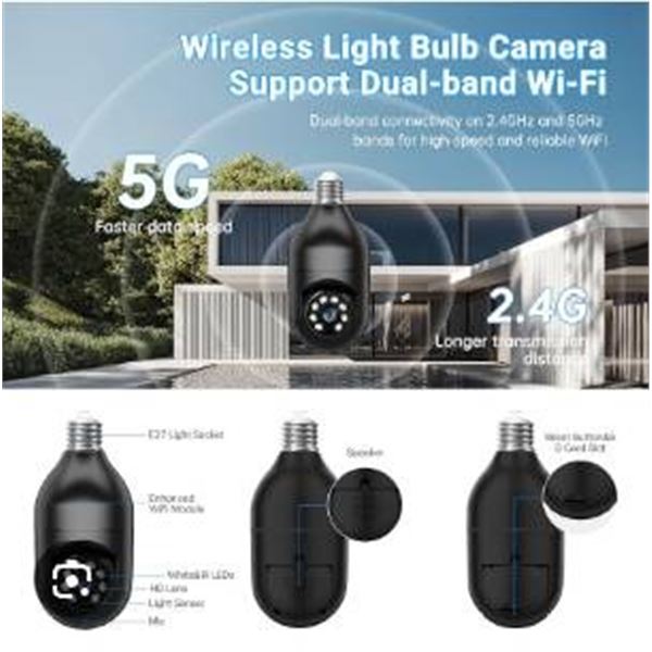 WiFi Smart Camera T-CP904ALF W3M with PTZ Bulb Design