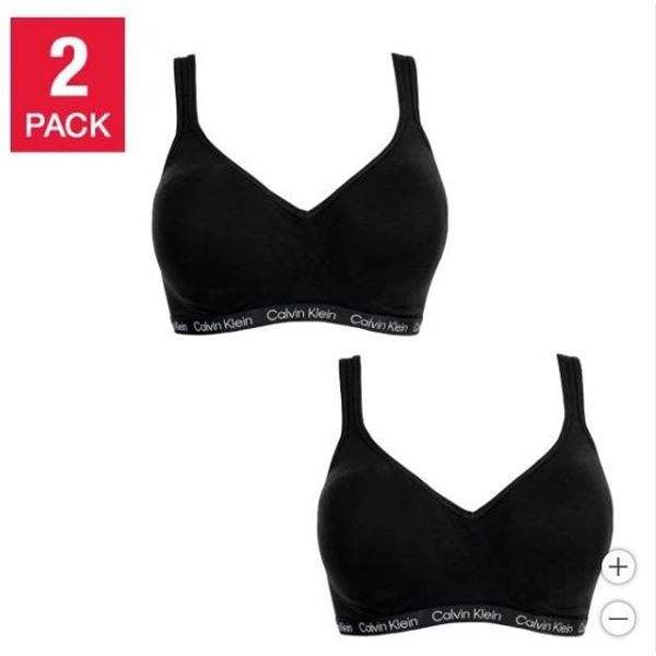 Calvin Klein 2-Pack Cotton Modal Bralettes, Size L/G