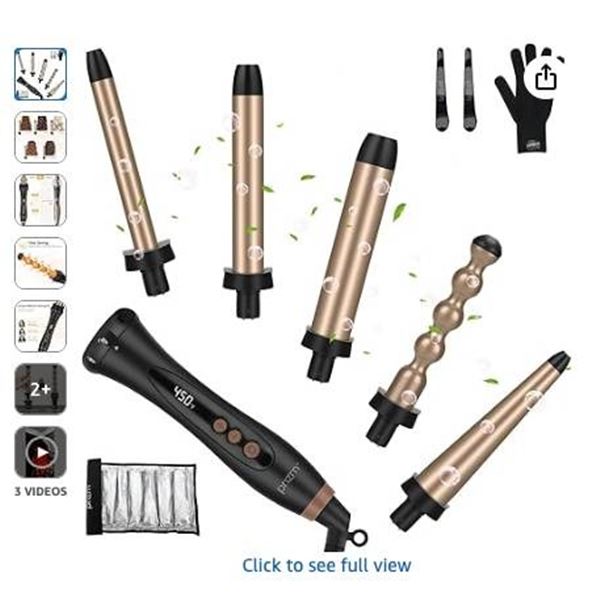Prizm 5-in-1 Interchangeable Curling Iron With Ionic Ceramic Tourmaline Barrels