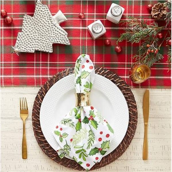 DII Boughs of Holly Collection Decorative Holiday Dining Table & Kitchen DÃ©cor, Napkin Set, 20Ã[x=#