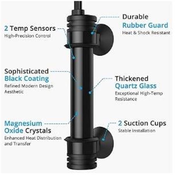 NICREW Aquarium Heater 100W, Temperature Adjustable Fish Tank Heater with Controller for 10-20 Gallo