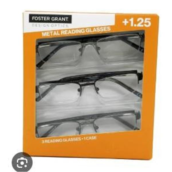 Foster Grant Design Optics Metal Reading Glasses +1.25 Magnification