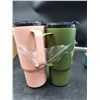Image 3 : Reduce Tumbler Set, 24oz Vacuum Insulated, Green and Pink