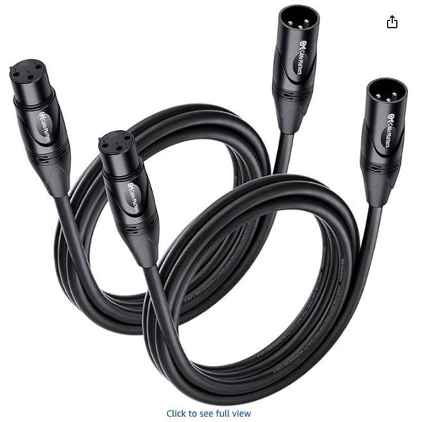 Cable Matters 2-Pack Premium XLR to XLR Cables â€“ 6ft, Male to Female Microphone 