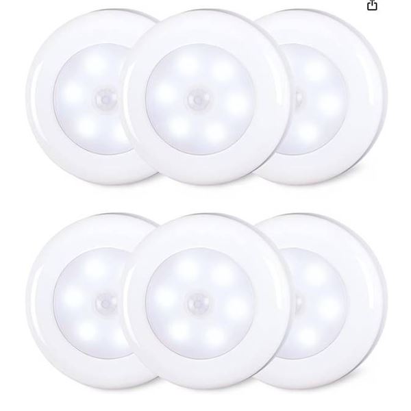 Star-Spangled 6-Pack Motion Sensor LED Lights, 60 Lumen