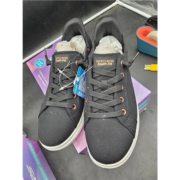 Skechers Smart Fit Black Shoes With Memory Foam, Size 8