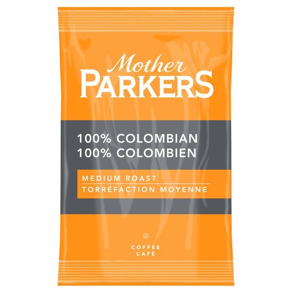 Mother Parkers 100 Percent Colombian Medium Roast Coffee, 64 Packs